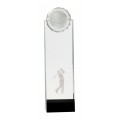 CRY167  Clear/Black Crystal Stand-up with 3D Golfer